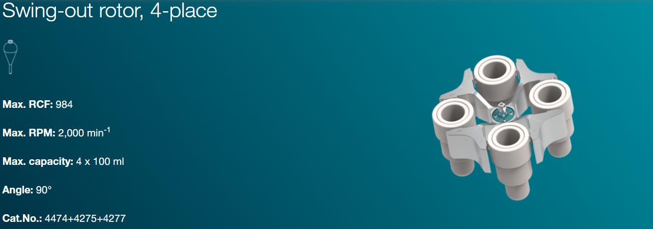 Rotor văng Cat. No. 4474 cho máy ly tâm ROTANTA 460R