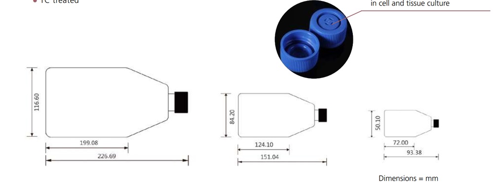 K&iacute;ch thước chai nu&ocirc;i cấy tế b&agrave;o