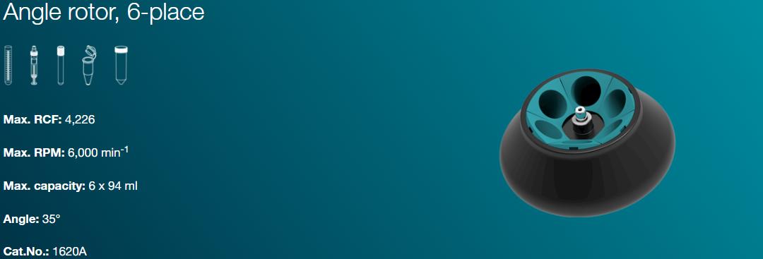 Rotor goc 6 vi tri Cat. No. 1620A cho may ly tam Rotofix 32A