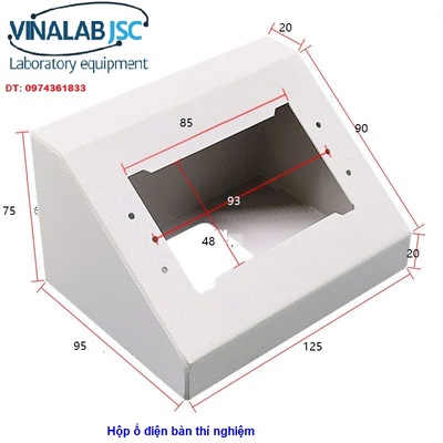 Kích thước hộp ổ cắm đôi bàn thí nghiệm 