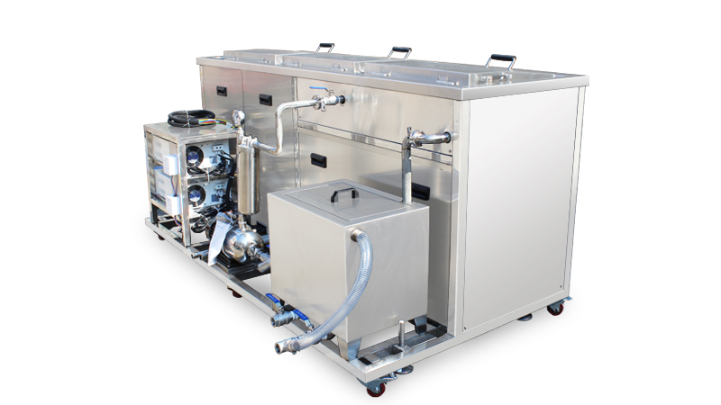 Thiết kế mặt sau bể rửa siêu âm công nghiệp 3 bồn rửa JP-3048GH