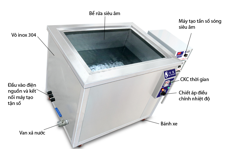 Mô tả chi tiết bể rửa siêu âm công nghiệp 175 lít JP-480ST.