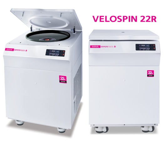 Máy ly tâm lạnh để sàn Velospin 22R, 6 x 1000ml, Novapro-Cryste