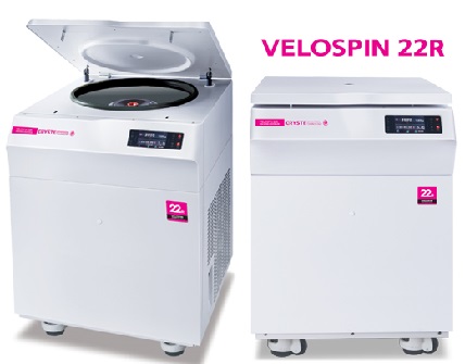 Máy ly tâm lạnh để sàn Velospin 22R, 6 x 1000ml, Novapro-Cryste